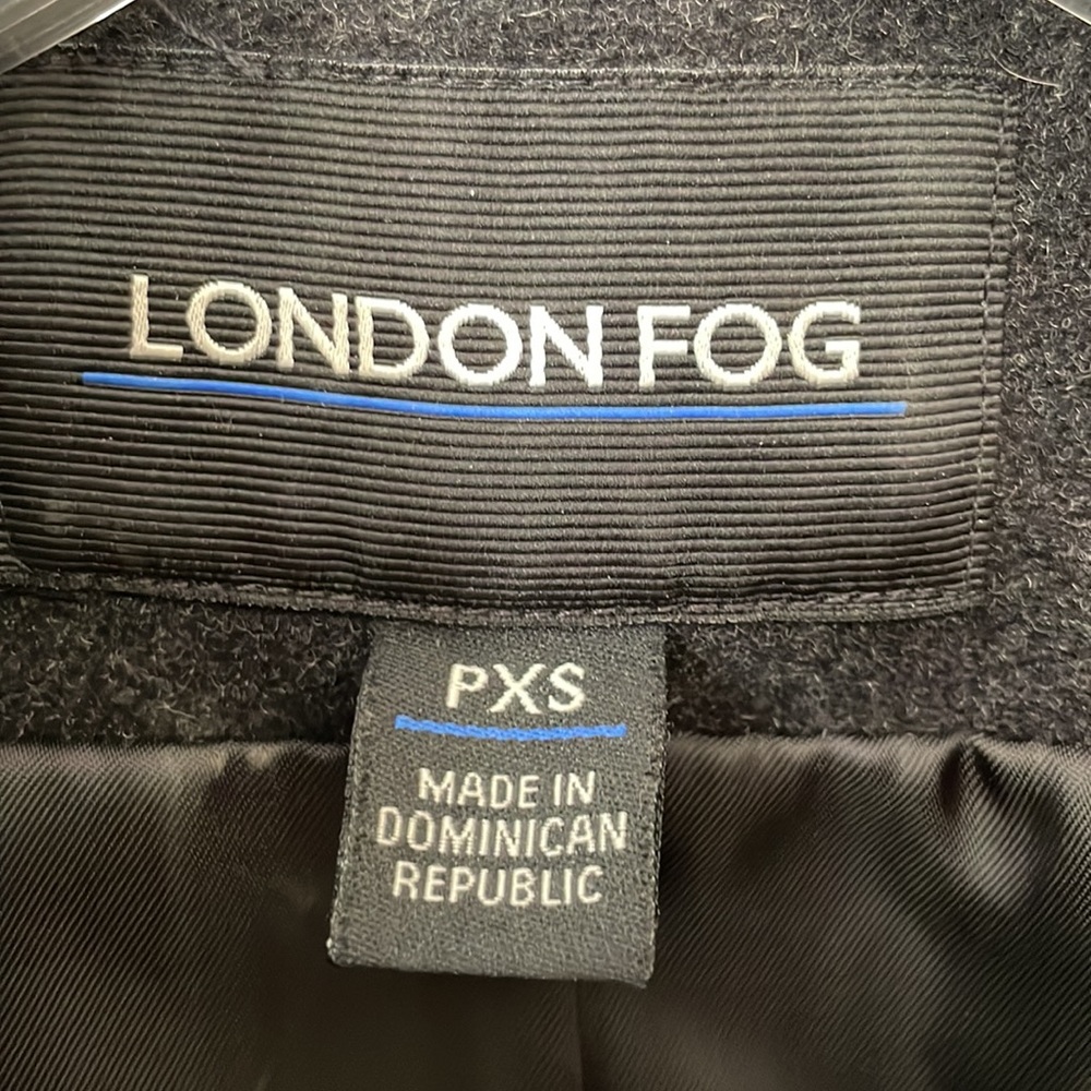 London Fog Black Double breasted Pea Coat - Picture 3 of 6